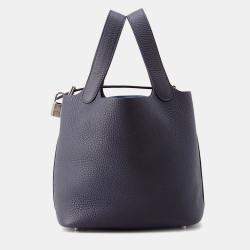 مم لوكة مسبقًا Hermes Picotin Lock Blue Nuit Taurillon Clemence 18