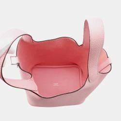 Pre Owned حقيبة قفل هيرمس بيكوتين وردي ساكورا جلد توريلون كليمانس 18