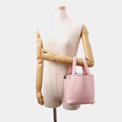 Pre Owned حقيبة قفل هيرمس بيكوتين وردي ساكورا جلد توريلون كليمانس 18