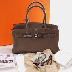 Pre Owned Hermes Etoupe Evercolor Shoulder Birkin Light 29