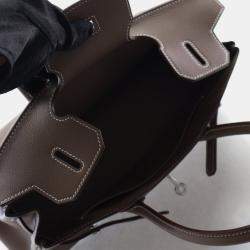 Pre Owned Hermes Etoupe Evercolor Shoulder Birkin Light 29