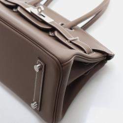 Pre Owned Hermes Etoupe Evercolor Shoulder Birkin Light 29
