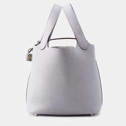 Pre Owned Hermes Picotin Lock 18 Green Pantan Taurillon Clemence 