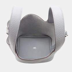 Pre Owned Hermes Picotin Lock 18 Green Pantan Taurillon Clemence 