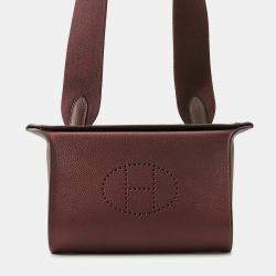 Pre Owned Hermes Videpoches Rougesellier Barenia Leather Fauve