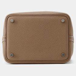 Pre Owned Hermes Picotin Padlock 18 Etoupe Taurillon Clemence Handbag