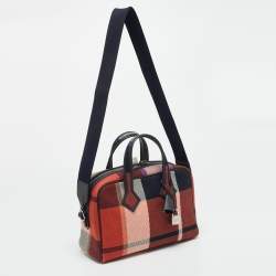 Pre Owned Hermès Victoria III Fourre Tout Mini Multicolor Madras Viking Canvas Satchel