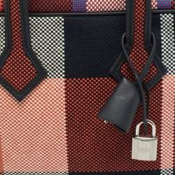Pre Owned Hermès Victoria III Fourre Tout Mini Multicolor Madras Viking Canvas Satchel