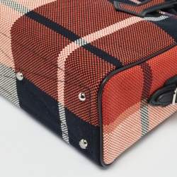 Pre Owned Hermès Victoria III Fourre Tout Mini Multicolor Madras Viking Canvas Satchel