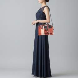 Pre Owned Hermès Victoria III Fourre Tout Mini Multicolor Madras Viking Canvas Satchel