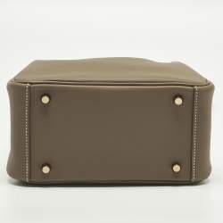 Pre Owned Hermès Lindy Mini Gold Finish Etoupe Swift Leather Shoulder Bag