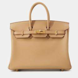 Pre Owned حقيبة هيرمس بيركين 25 جلد سوفت بيج 