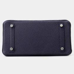 Pre Owned Hermes Birkin Blue Nuit Togo Leather Size 25