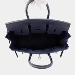 Pre Owned Hermes Birkin Blue Nuit Togo Leather Size 25