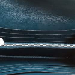 Pre Owned Hermes Royal Blue Alligator Long Kelly Wallet