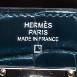 Pre Owned Hermes Royal Blue Alligator Long Kelly Wallet