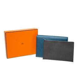 Pre Owned Hermes Colvert/Khaki Epsom Leather Calvi Pouch GM