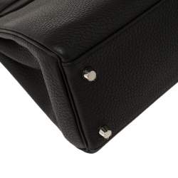 Hermes Black Togo Leather Palladium Hardware Kelly Retourne 32 Bag