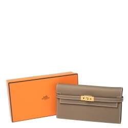Pre Owned Hermès Beige de Weimar Epsom Leather Kelly Wallet