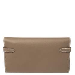 Pre Owned Hermès Beige de Weimar Epsom Leather Kelly Wallet