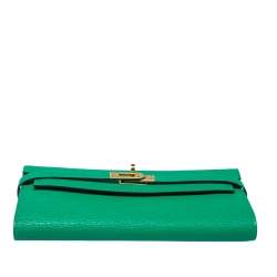 Hermes Green Leather Kelly Longue Wallet