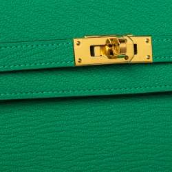 Hermes Green Leather Kelly Longue Wallet