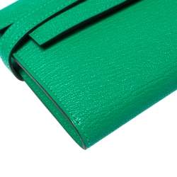 Hermes Green Leather Kelly Longue Wallet