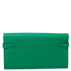 Hermes Green Leather Kelly Longue Wallet