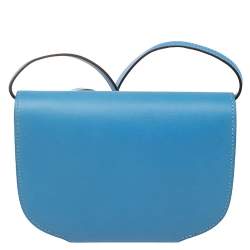 Pre Owned Hermes Blue Agate Swift Leather Mini Convoyeur Bag