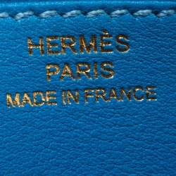 Pre Owned Hermes Blue Agate Swift Leather Mini Convoyeur Bag