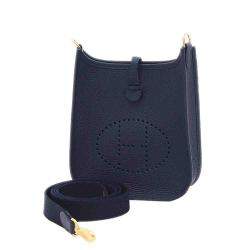 مملوكة مسبقًا Hermes Blue Clemence Leather Evelyne TPM Bag