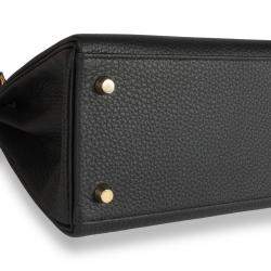Hermes Black Togo Leather Niloticus Crocodile Kelly Retourne 28 Bag