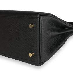 Hermes Black Togo Leather Niloticus Crocodile Kelly Retourne 28 Bag