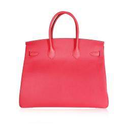 Hermes Rose Epsom Leather Palladium Hardware Birkin 35 Bag