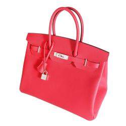 Hermes Rose Epsom Leather Palladium Hardware Birkin 35 Bag