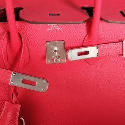 Hermes Rose Epsom Leather Palladium Hardware Birkin 35 Bag