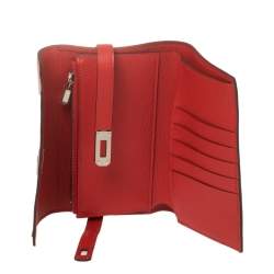 Hermes Rouge Casaque Evercolor Leather Kelly Depliant Medium Wallet