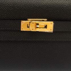 Pre Owned Hermès Noir Epsom Leather Kelly Classic Wallet 