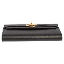 Pre Owned Hermès Noir Epsom Leather Kelly Classic Wallet 