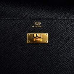 Pre Owned Hermès Noir Epsom Leather Kelly Classic Wallet 
