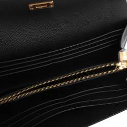 Pre Owned Hermès Noir Epsom Leather Kelly Classic Wallet 