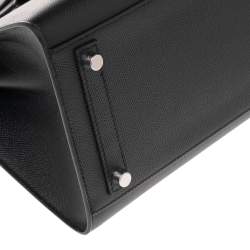 Pre Owned Hermes Noir Epsom Leather Palladium Plated Birkin Sellier 30 Bag
