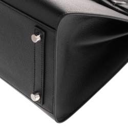 Pre Owned Hermes Noir Epsom Leather Palladium Plated Birkin Sellier 30 Bag