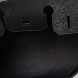 Pre Owned Hermes Noir Epsom Leather Palladium Plated Birkin Sellier 30 Bag