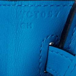 Hermes Blue Frida Swift Leather Gold Hardware Birkin 25 Bag 