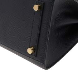 Hermes Black Epsom Leather Gold Plated Birkin Sellier 25 Bag