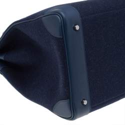 Pre Owned Hermes Blue De Presse/Blue Royale Vache Liegee Leather and Wool Palladium Hardware HAC Birkin 40 Bag