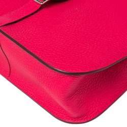 Pre Owned Hermes Rose Extreme Clemence Palladium Plated Halzan 25