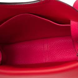 Pre Owned Hermes Rose Extreme Clemence Palladium Plated Halzan 25