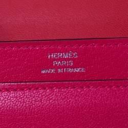 مملوكة مسبقًا Hermes Rose Extreme/Rouge De Coeur Chevre Chamkila Leather Verrou Chaine Mini Bag